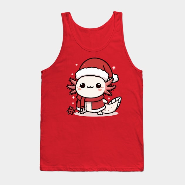 adorable christmas axolotl Tank Top by fikriamrullah